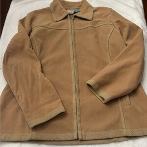 Women’s Vintage Camel Brown Suede Jacket Size 14/16 By Vitoria Romani Italy Lg